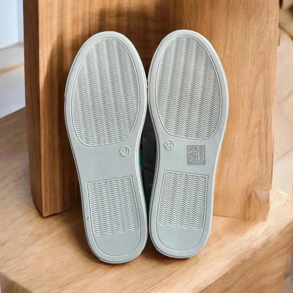 Women's Leopard Print/Teal NEW No Tags Canvas Shoes Casual Lace-Up Sneakers US 7 - Picture 6 of 10